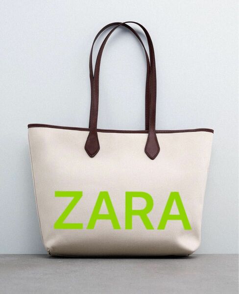 ZARA トートバッグ　キャンバス地