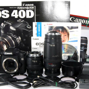 ◆初心者入門＆付属品多数◆ Canon キャノン EOS 40D 純正＆超望遠Ｗズームレンズセットの画像1