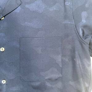 【美品】Junhashimotoジュンハシモト/ALOHA SHIRTS カモフラ柄半袖アロハシャツ[1062010003](ネイビー系/サイズ2)の画像5