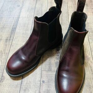 《極美品》Dr.Martensチェルシーサイドゴアブーツ ボルドー ブラウンレザー 本革29.0UK10希少カラー