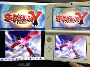 ★美品★ ゲーム実況 配信用『キャプチャー機能付き NINTENDO 3DSLL』 ピンク×ホワイト 偽トロ ★保証有★