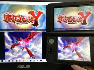 ★美品★ ゲーム実況 配信用『キャプチャー機能付き NINTENDO 3DSLL』 ブルー×ブラック 偽トロ ★保証有★