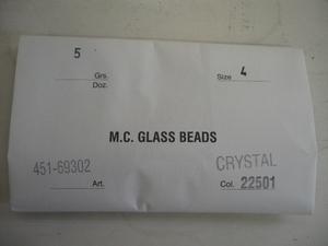 8808.未使用 チェコビーズ M.C.GLASS BEADS クリスタル