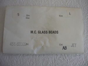 8842.未使用 チェコビーズ M.C.GLASS BEADS ジェットAB