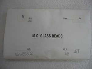 8850.未使用 チェコビーズ M.C.GLASS BEADS ジェットAB
