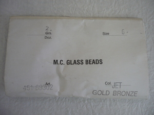 8873.未使用 チェコビーズ M.C.GLASS BEADS JET GOLD BRONZE(ジェットゴールドブロンズ)