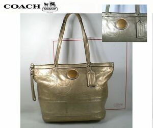 ★ＣＯＡＣＨ　コーチ★ゴージャスでとってもお洒落な♪ ギャラリーエンボスト・メタリックレザー ショルダートートバッグ ■チャーム付■