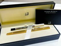 A473 ALFRED DUNHILL ダンヒル　ボールペン　ツイスト式　ゴールドカラー　筆記用具　文房具　ビジネス_画像1