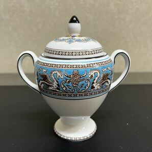 A462 WEDGWOOD ウエッジウッド ターコイズ ティーセット カップ&ソーサー ケーキソーサー 6客 クリーマー シュガーポット の画像6