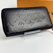 1円 極美品 LOUIS VUITTON ルイヴィトン ヴェルニ 長財布 ジッピーウォレット ラウンドファスナー マットブラック モノグラム ブラック 1d2_画像2