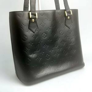 1円 LOUIS VUITTON ルイヴィトン ヴェルニ ヒューストン ハンドバッグ トートバッグ ブラック モノグラム 1M1