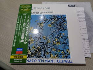 ASHKENAZY,PERLMAN,TUCKWELL/FRANCK:SONATA,BRAHMS:TRIO(2004 JAPAN/DECCA:UCCD-9213 LIMITED EDITION PAPER SLEEVE MINT CD
