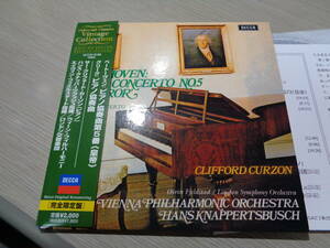 CLIFFORD CURZON,HANS KNAPPERTSBUSCH/BEETHOVEN:CONCERTO NO.5 etc.(2004 JAPAN/DECCA:UCCD-9196 LIMITED EDITION PAPER SLEEVE MINT CD