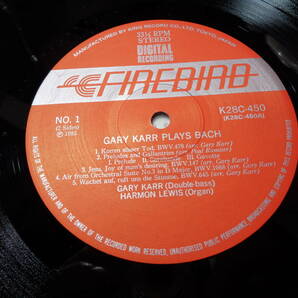 ゲリー・カー,GARY KARR,HARMON LEWIS/GARY KARR PLAYS BACH(FIREBIRD:K28C 450 AUDIOPHILE LP/111,111 STAMPERの画像3