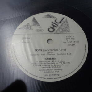 サブリナ,SABRINA/BOYS(SUMMERTIME LOVE)(REMIX)(GERMANY/chic:6.20815 45RPM NNM 12”の画像3