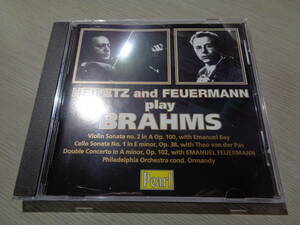 ハイフェッツ,フォイアーマン,JASCHA HEIFETZ AND EMANUEL FEUERMANN PLAY BRAHMS(UK/PEARL:GEMM CD 9293