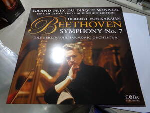 カラヤン,HERBERT VON KARAJAN,THE BERLIN PHILHARMONIC/BEETHOVEN:SYMPHONY NO.7(CODA:CPLVNY024 180 GSM CLEAR VINYL AUDIOPHILE EDITION