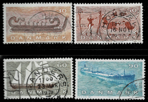 《デンマーク》1970年　船　４種