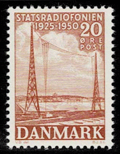 《デンマーク》1950年　ラジオ放送25年　１種