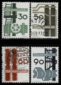 《デンマーク》1968年　工業　４種