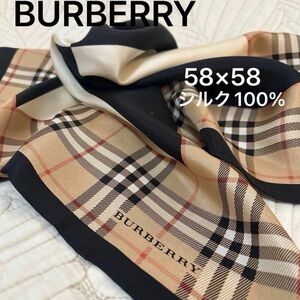 BURBERRY バーバリー シルク スカーフ 大判 ハンカチ マフラー ストール 