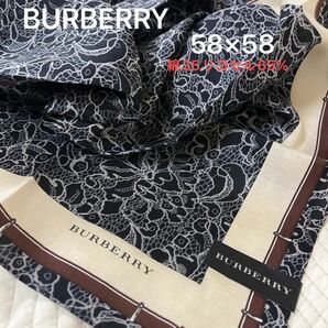 BURBERRY バーバーリー バーバーリースカーフ 大判サイズ ハンカチ 綿35リヨセル65% 新品未使用