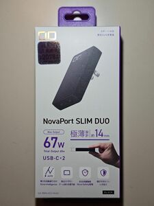 【新品未開封】CIO NovaPort SLIM DUO 67W 2ポート充電器 ブラック＋レシート