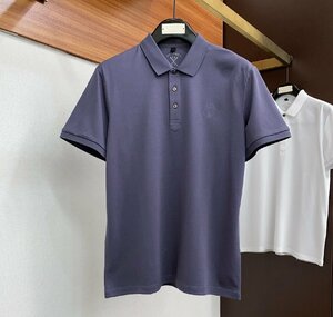 ブルネロクチネリ　BRUNELLO CUCINELLI メンズ　ポロシャツ カノコ 綿 無地 ロゴ刺繍　ビジネス　半袖　M-XXXLサイズ選択可能