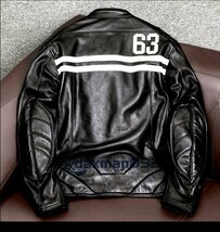人気新品 レザージャケット メンズ 革ジャン 最上級 牛革 本革 バイクウエア オートバイ ライダース ブルゾン S~4XL_画像3
