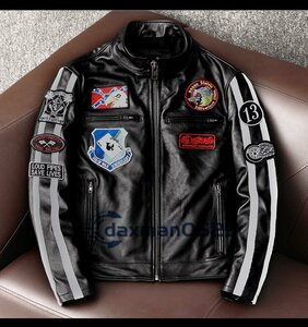 人気新品 レザージャケット 最上級 牛革 メンズ 革ジャン バイクウエア オートバイ ライダース ブルゾン 本革 S~4XL