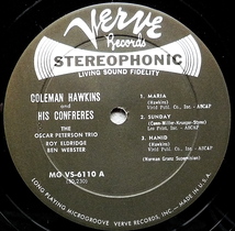 ★ COLEMAN HAWKINS and HIS CONFRERES ・コールマン・ホーキンス / VERVE MGVS-6110　 US盤　 STEREO ★_画像6