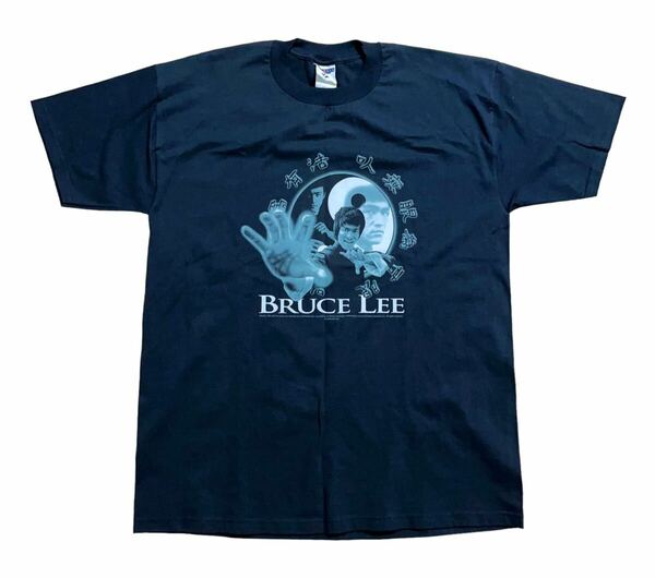 90's BRUCE LEE ブルースリー 李小龍 Tシャツ L size jerzees heavyweight cotton BLK