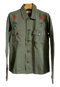 ハリウッドランチマーケット ミリタリー シャツジャケット 刺繍 サイズ 1 日本製