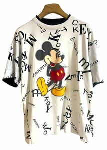 激レア■90s USA製 MICKEY MOUSE 総柄 Tシャツ ミッキーマウス ディズニー 米国製 アメリカ製