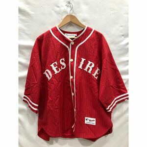 【PASSION DESIRE】WOOL BASEBALL shirt パッションディザイア Mサイズ RED 半袖シャツ PD18SJ01 ts202404