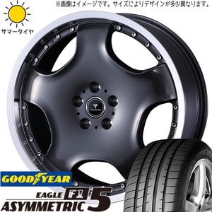 クラウン グランディス 245/35R19 GY アシンメトリック5 アセット D1 19インチ 8.0J +45 5H114.3P サマータイヤ ホイール 4本SET