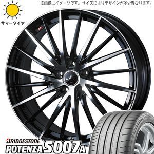 カローラルミオン リーフ 215/40R18 ブリヂストン ポテンザ S007A レオニス FR 18インチ 7.0J +38 5H114.3P サマータイヤ ホイール 4本SET