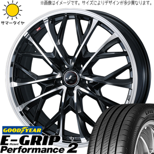 アクア 195/55R16 グッドイヤー パフォーマンス2 レオニス MV 16インチ 6.0J +42 4H100P サマータイヤ ホイール 4本SET