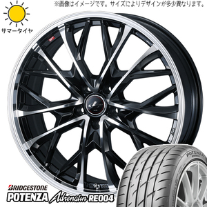 86 プリウス レガシィ BRZ 215/45R17 BS ポテンザ RE004 レオニス MV 17インチ 7.0J +47 5H100P サマータイヤ ホイール 4本SET