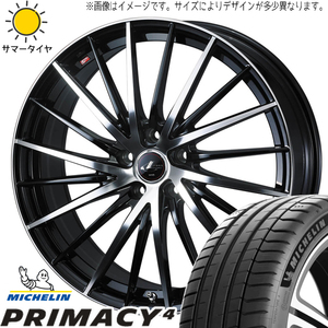 アクア 195/55R16 ミシュラン プライマシー4 レオニス FR 16インチ 6.0J +42 4H100P サマータイヤ ホイール 4本SET