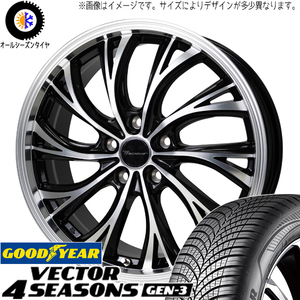 アクア 205/55R16 グッドイヤー ベクター GEN3 プレシャス HS-2 16インチ 6.0J +45 4H100P オールシーズンタイヤ ホイール 4本SET