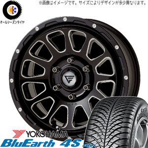 エクストレイル 215/60R17 Y/H ブルーアース 4S AW21 デルタフォース 17インチ 8.0J +35 5H114.3P オールシーズンタイヤ ホイール 4本SET