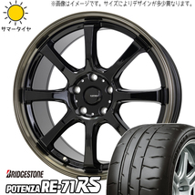 軽自動車用 165/50R15 ブリヂストン ポテンザ RE71RS Gスピード P08 15インチ 5.5J +43 4H100P サマータイヤ ホイール 4本SET_画像1