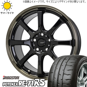 サクシード bB スイフト 185/55R15 ブリヂストン ポテンザ RE71RS Gスピード P08 15インチ 5.5J +43 4H100P サマータイヤ ホイール 4本SET