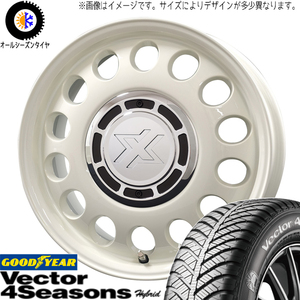 ラクティス 175/65R15 グッドイヤー ベクター HB スティール 15インチ 6.0J +43 5H100P オールシーズンタイヤ ホイール 4本SET