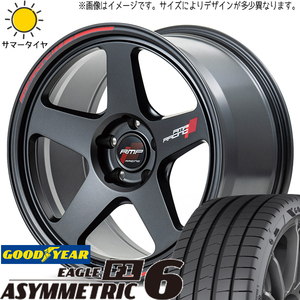 レガシィB4 225/45R18 グッドイヤー アシンメトリック6 MID RMP TR50 18インチ 7.5J +48 5H100P サマータイヤ ホイール 4本SET