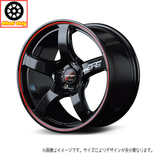 アルミホイール 4本 18インチ R50 ブラック/リムレッドライン 18×7.5J +50 5H112P ゴルフV VI VII VIII