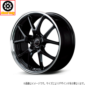 アルミホイール 1本 18インチ EXE5 グロッシーBK/リムポリッシュ 18x7.0J +48 5H114.3P レガシィアウトバック