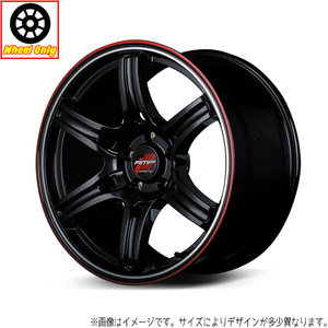 アルミホイール 1本 17インチ R60 クリスタルBK/デュアルPO/RED&クリア 17x7.0J +48 5H100P シエンタ 10系 170系