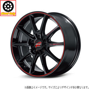 アルミホイール 4本 18インチ R25 Plus BK/リムレッドライン 18x8.0J +45 5H100P カローラスポーツ 86